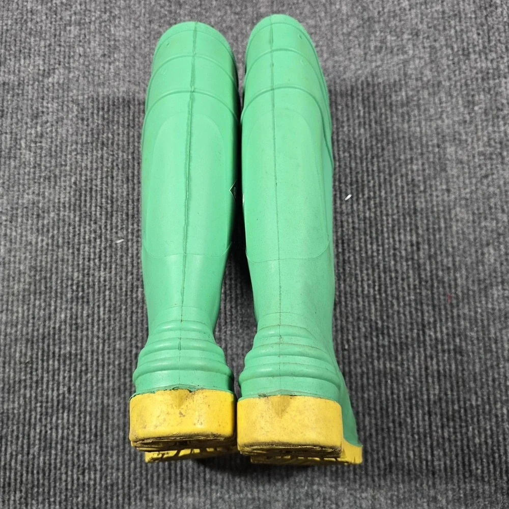 Bata Hazmax Boots Mens Size 7 Green Yellow Chemical Resistant Steel Toe‎ USA